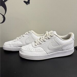 Nike Court Vision Low White Leather Sneakers Men’s Size 9.5 US 43 EU Classic